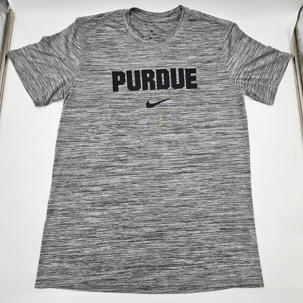 Nike Purdue T-Shirt Mens Medium Gray Dri-FIT NCAA Boilermakers Sporty Activewear